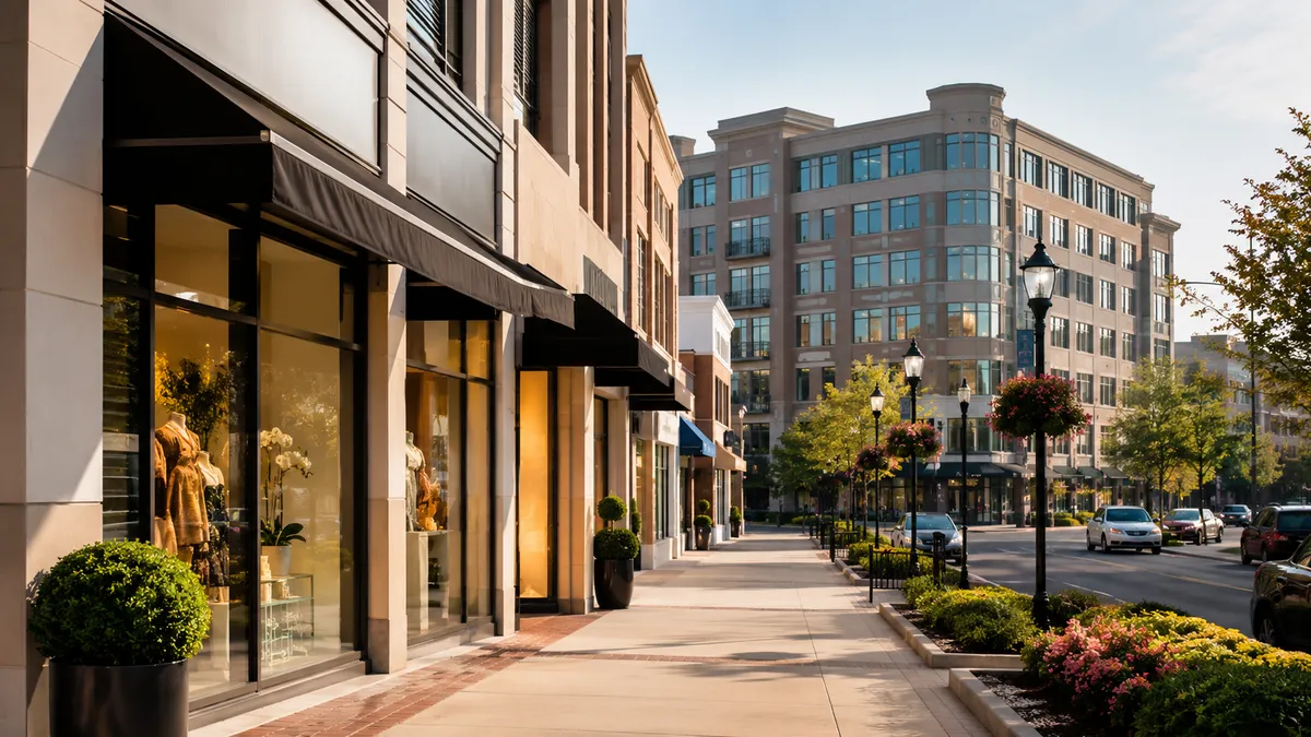 Commercial window cleaning at Oak Lawn storefronts