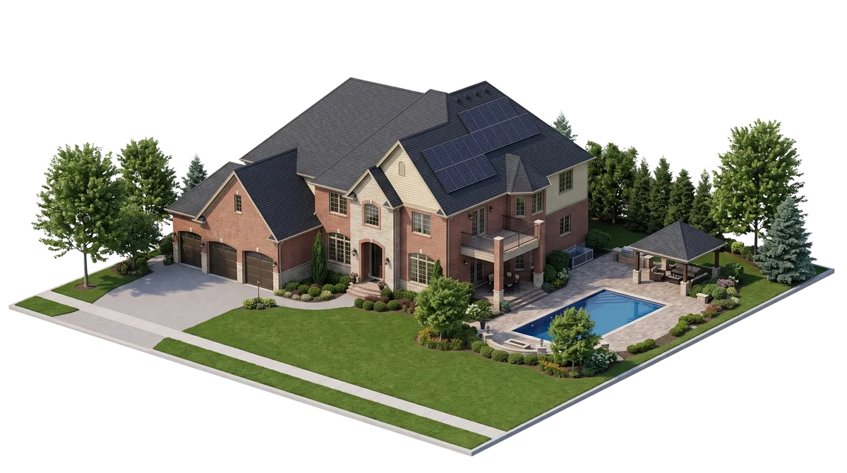 3D house illustration, People's Window Washing services
