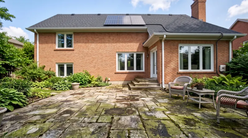 pressure washing brick patio and solar panel cleaning Chicago suburbs