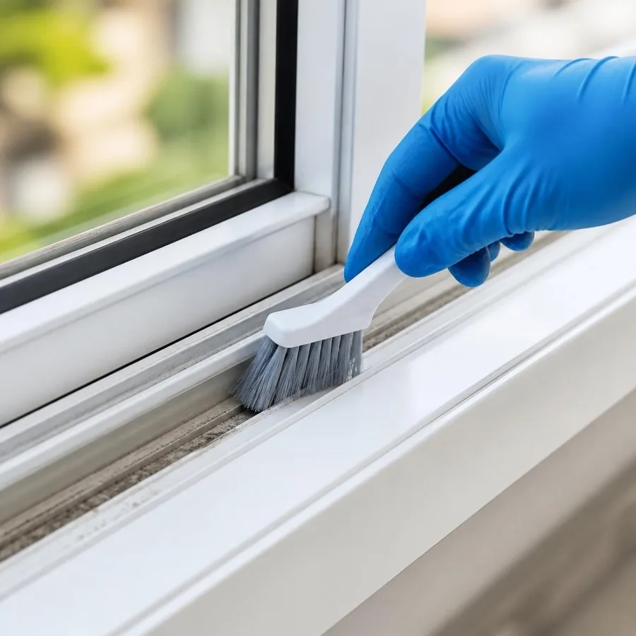 cleaning a window track and sill Chicago suburbs